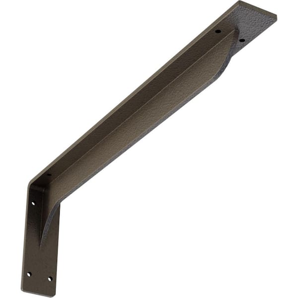 Ekena Millwork 2 in. W x 6-1/2 in. H x 20 in. D Hammered Dark Bronze Embrey Steel Bracket