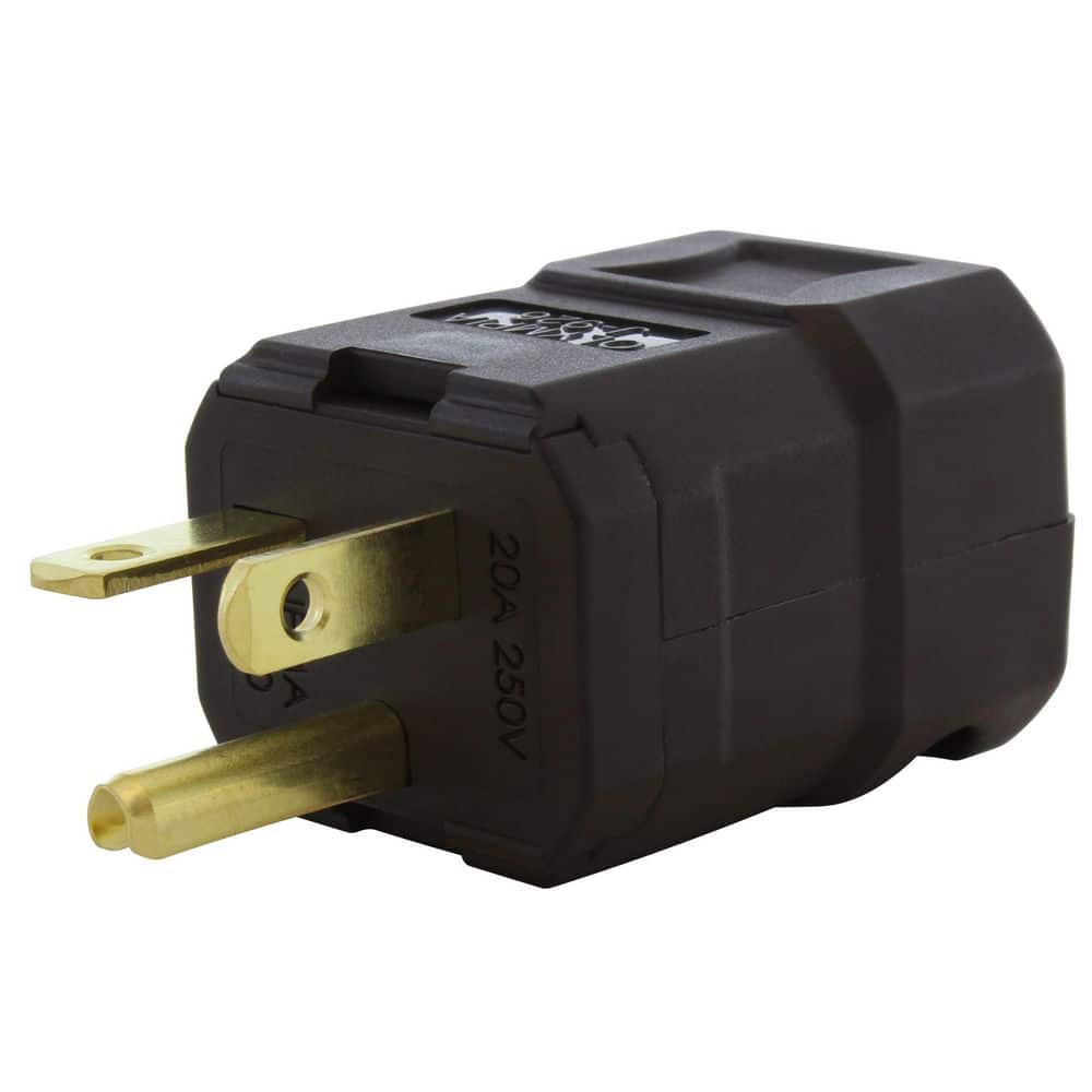 AC WORKS NEMA 6-20P 20A 250V Clamp Style Square Plug in Black with