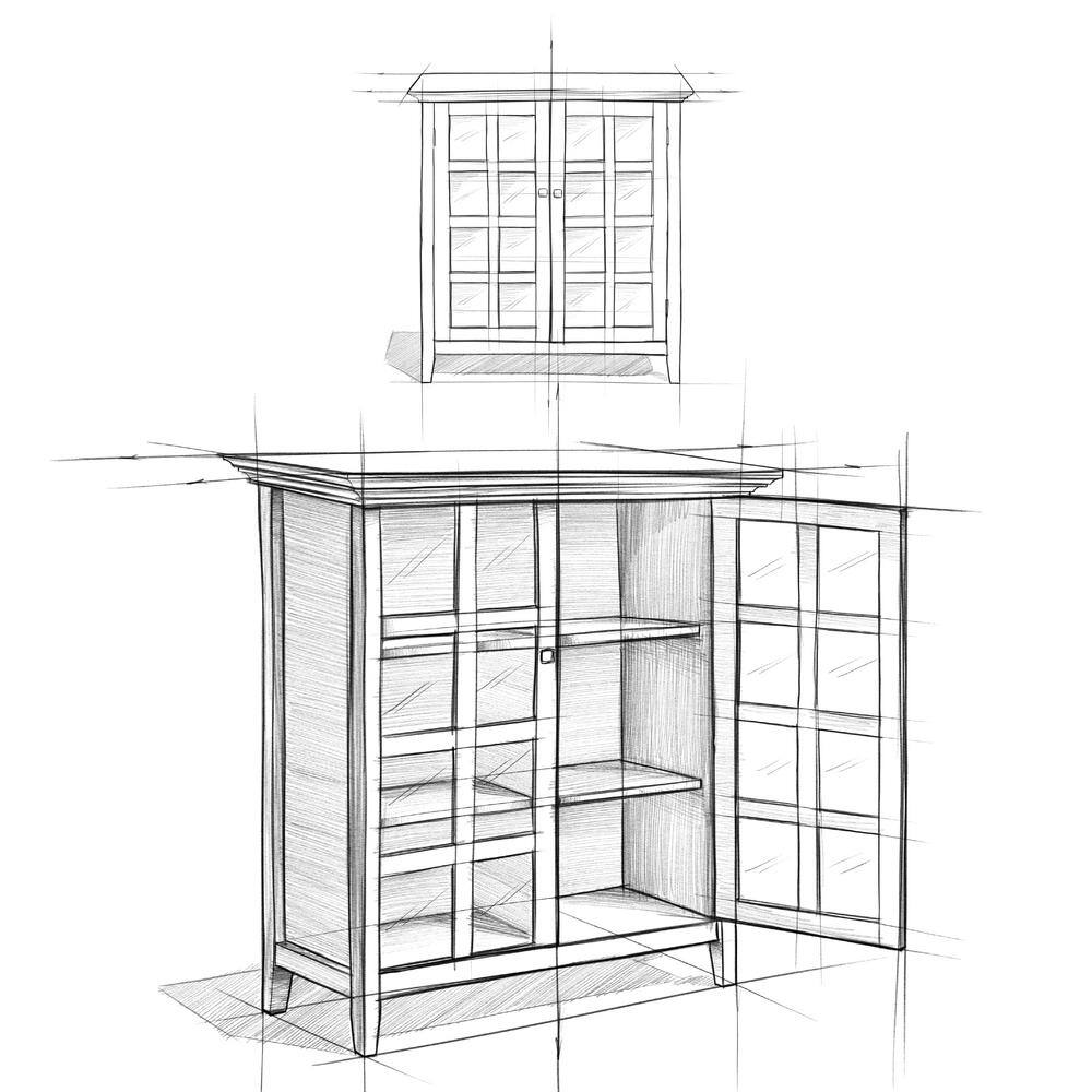Acadian 39" Brunette Brown Solid Wood Medium Storage Cabinet