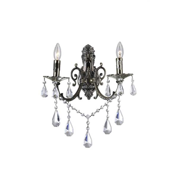 CWI Lighting Brass 2 Light Wall Sconce With Antique Brass Finish