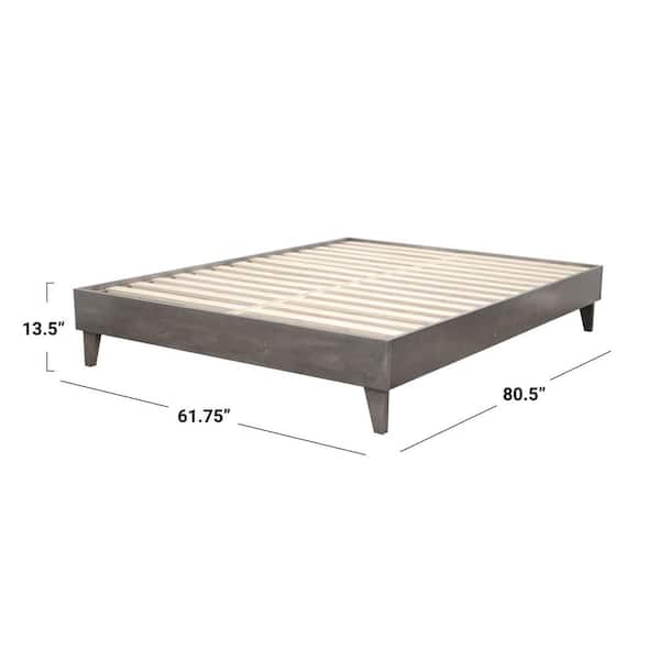 Eluxury Wooden Grey Queen Platform Bed, How Much Can A Bed Frame Hold