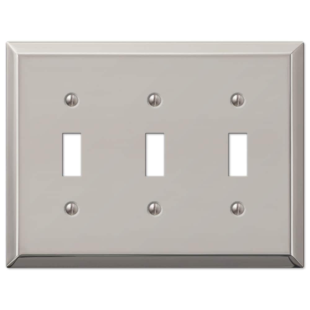 Polished Nickel Triple Toggle Steel Wall Plate