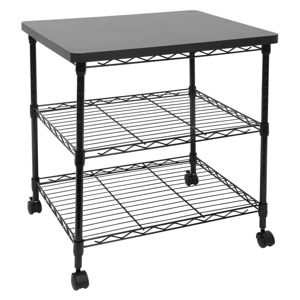 Steel 3-Tier Large Printer Cart with Wheels
