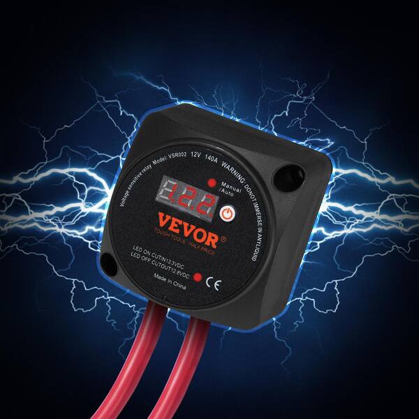 AIRSBOGE 12V 140A Dual Battery Isolator Kit – Waterproof Voltage Sensitive Relay VSR12140B – Smart Switch For Car, RV, Boat