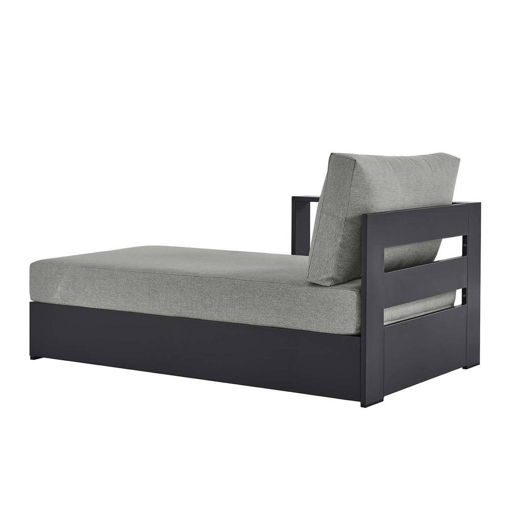 Tahoe Gray Powder-Coated Aluminum Outdoor Patio Modular Chaise Lounge