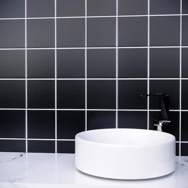 Porcetile Gray Black 11.82 in. x 11.82 in. Squares Matte Porcelain Mosaic Wall and Floor Tile (10.67 sq. ft./Case)
