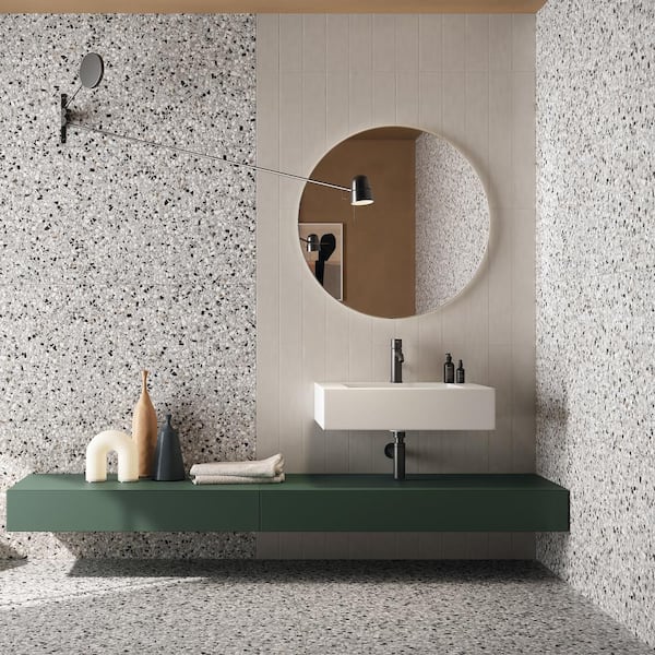 Bryant Smoke Gray 23.4 in. x 23.4 in. Matte Porcelain Terrazzo Look Floor and Wall Tile (15.49 sq. ft./Case)
