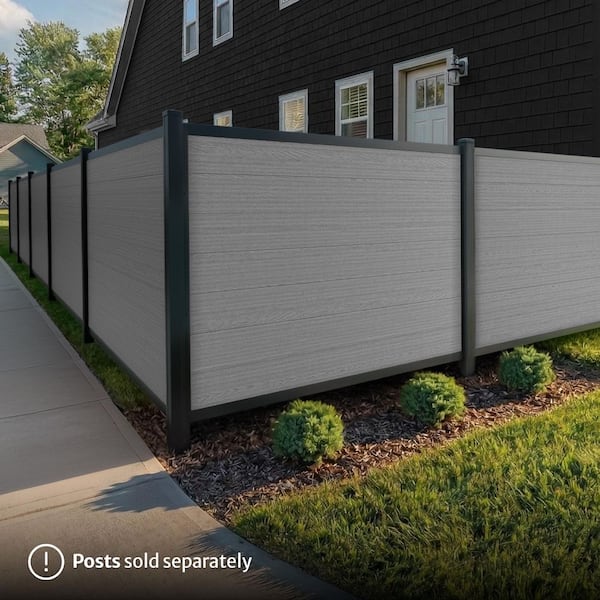 WamBam Fence 4 ft. H x 6 ft. W No Dig Edgewood Slate Grey