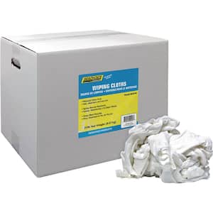 Recycled White Knits Wiping Cloths, 20-lb. Box