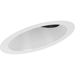 Progress Lighting 6 in. PAR30 Satin White Sloped Ceiling Step Baffle Recessed Trim for Progress 6 in. Housing, 1 Pack