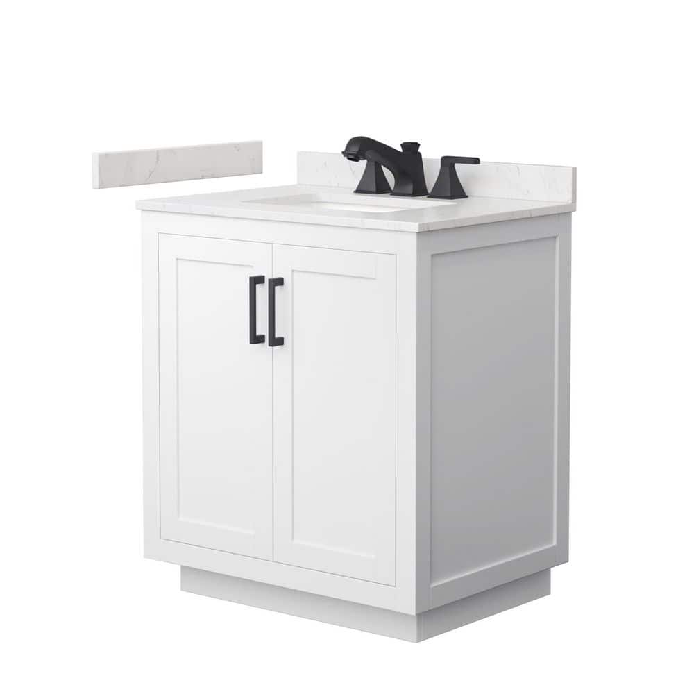 Miranda 30 in. Single Freestanding White Bath Vanity with Carrara Cultured Marble Top Assembled price history on PriceWatchPro