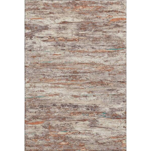 Mayfield Premium Machine Washable Abstract AMF1985 Terracotta 5 ft. x 7 ft. 6 in. Area Rug