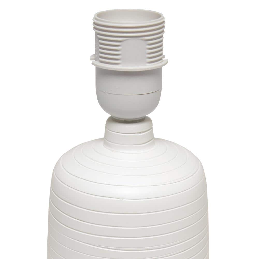Elegant Off-White Ceramic Table Lamp with Textured Base