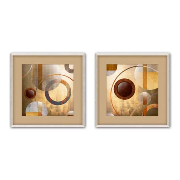 PTM Images 17.5 in. x 17.5 in. "Circle Fusion" Matted Framed Wall Art (Set of 2)