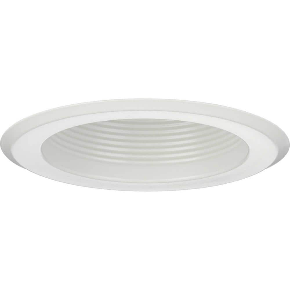 Progress Lighting 5 in. PAR30 Satin White Shallow Baffle Recessed Trim for  5 in. Trim