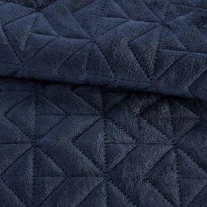 80 in. x 84 in. Navy Full Microlight Electric Blanket Quilt