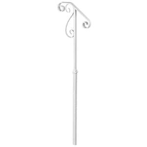 Handrails for Outdoor Steps Fit 1 or 2 Steps Outdoor Stair Railing Single Post Wrought Iron Handrail, White