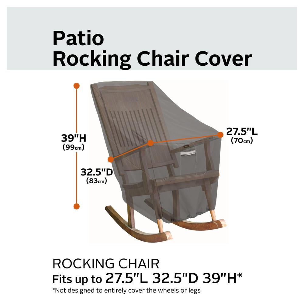 Medium Dark Taupe Water-Resistant Patio Rocking Chair Cover