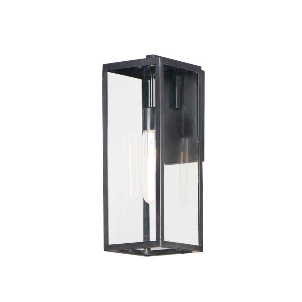 Dark Bronze Dimmable Outdoor Wall Sconce with Clear Glass