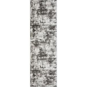 Rhane Vearali Gray 2 ft. x 6 ft. 7 in. Abstract Polypropylene Runner Rug