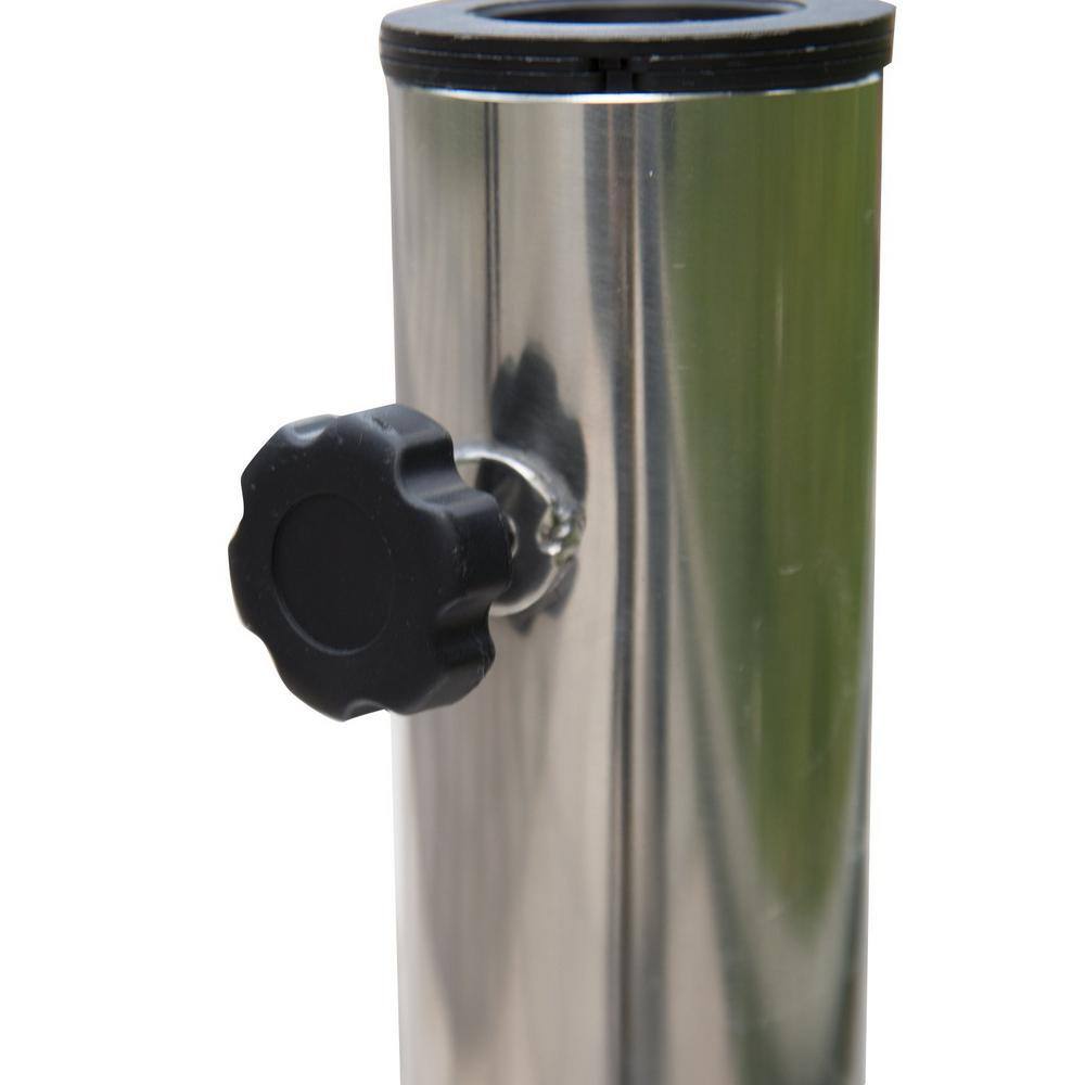 Stainless Steel Round Patio Umbrella Stand with Cement Base