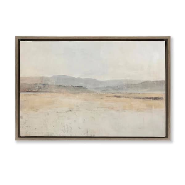 Minimal Desert Horizon by LSR Design Studio Brown Floater Frame Nature Graphic Art Print 17 in. x 25 in.