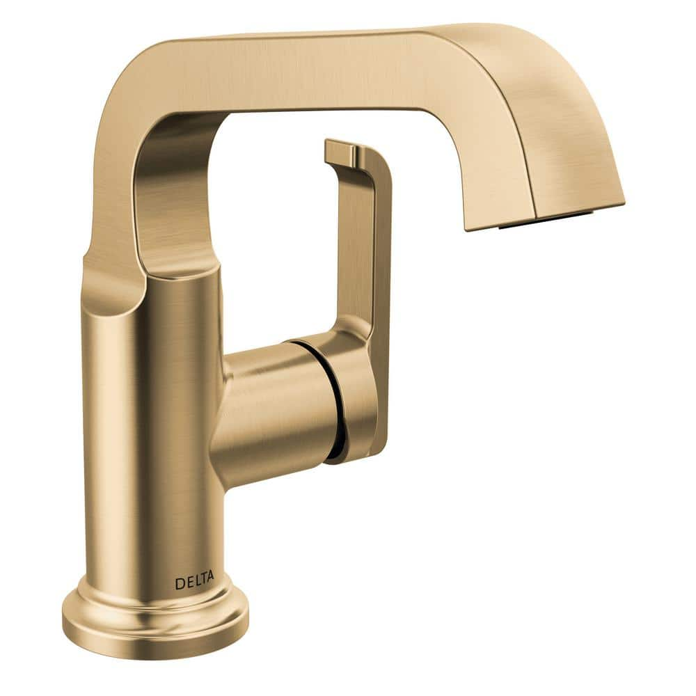 Delta Tetra Single Handle Single Hole Bathroom Faucet Drain Kit Included In Lumicoat Champagne 5482