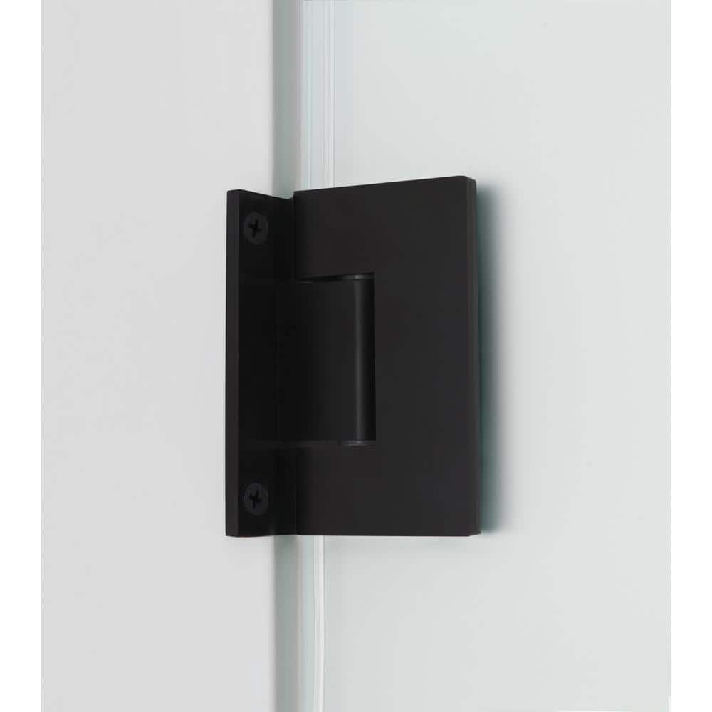 Belmore Matte Black Frameless Frosted Glass Hinged Shower Door