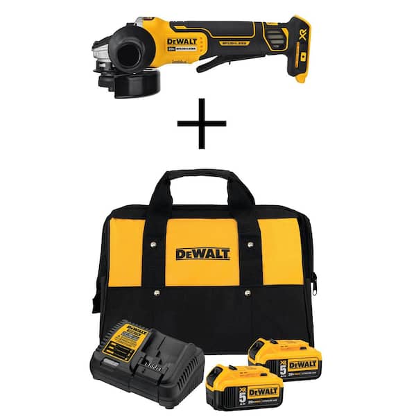Cordless Angle Grinder for Dewalt 20v Battery, 8500RPM 4-1/2''/5/8-11''  Variable Speed Handle Brushless Angle Grinder Tool Without Grinding &  Wheels