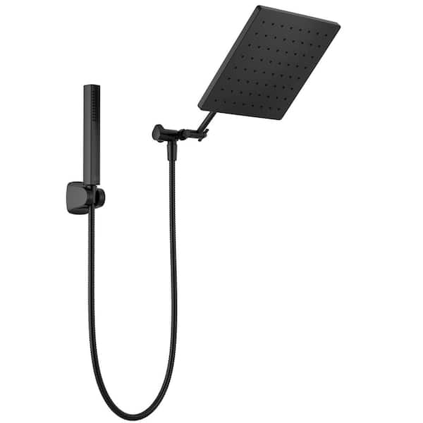 Delta Raincan 1-Spray Dual Wall Mount Fixed and Handheld Shower Head 1.75 GPM in Matte Black