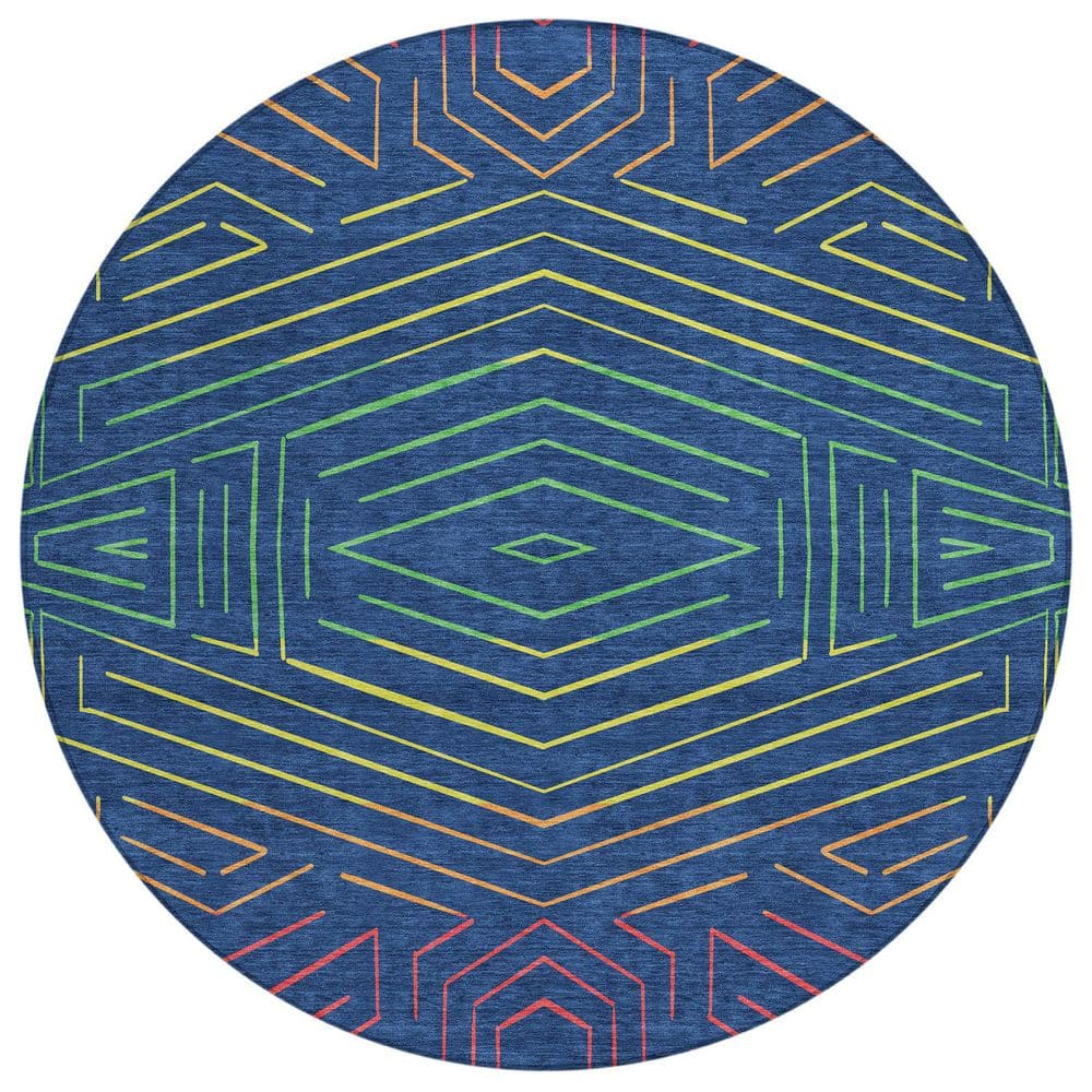 Chantille Machine Washable Indoor/Outdoor Abstract ACN2830 Baltic 8 ft. x 8 ft. Round Rug price history on PriceWatchPro
