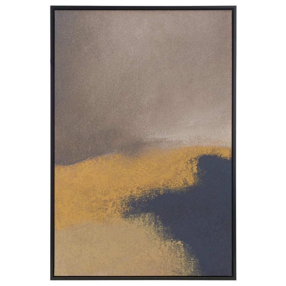 Moody Abstract Mixed Media Canvas Wall Art in Black Frame