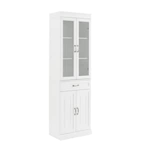 Stanton White Pantry with Glass Doors