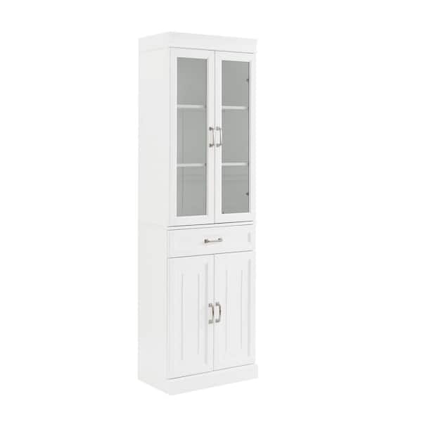CROSLEY FURNITURE Stanton White Pantry with Glass Doors