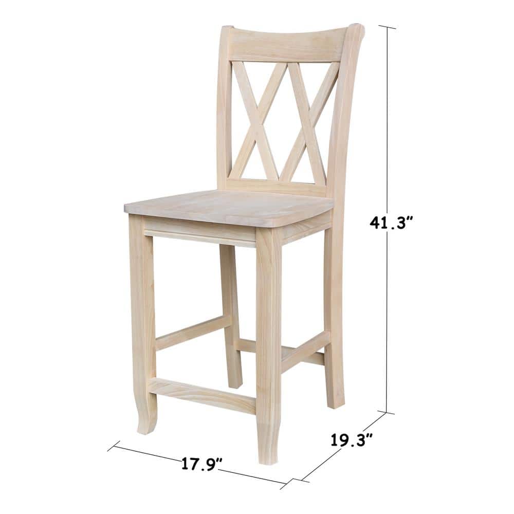 Eco-Friendly Parawood 24" Swivel Double X-Back Barstool - Unfinished