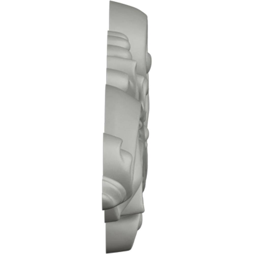White Primed Polyurethane Scroll Onlay, Left 11 7/8"W x 4 7/8"H
