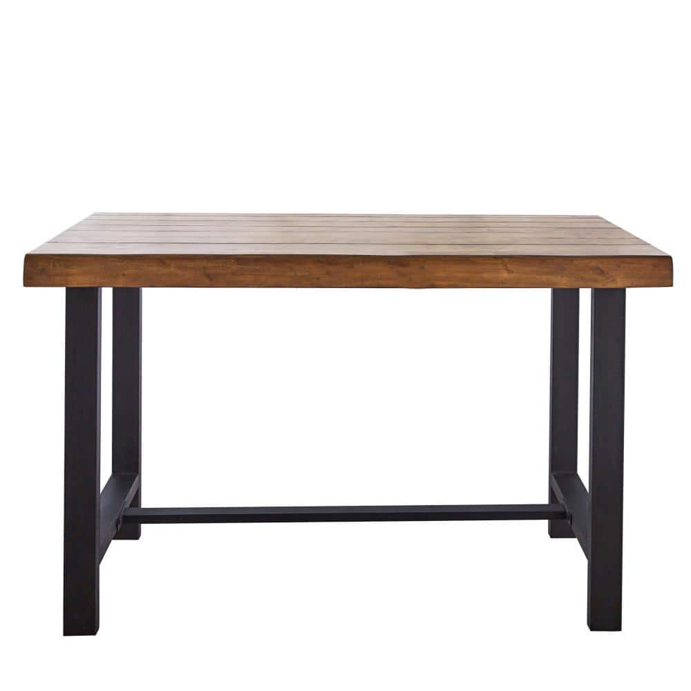 Landon 63" Natural Honey Birch Counter Table with Iron Base
