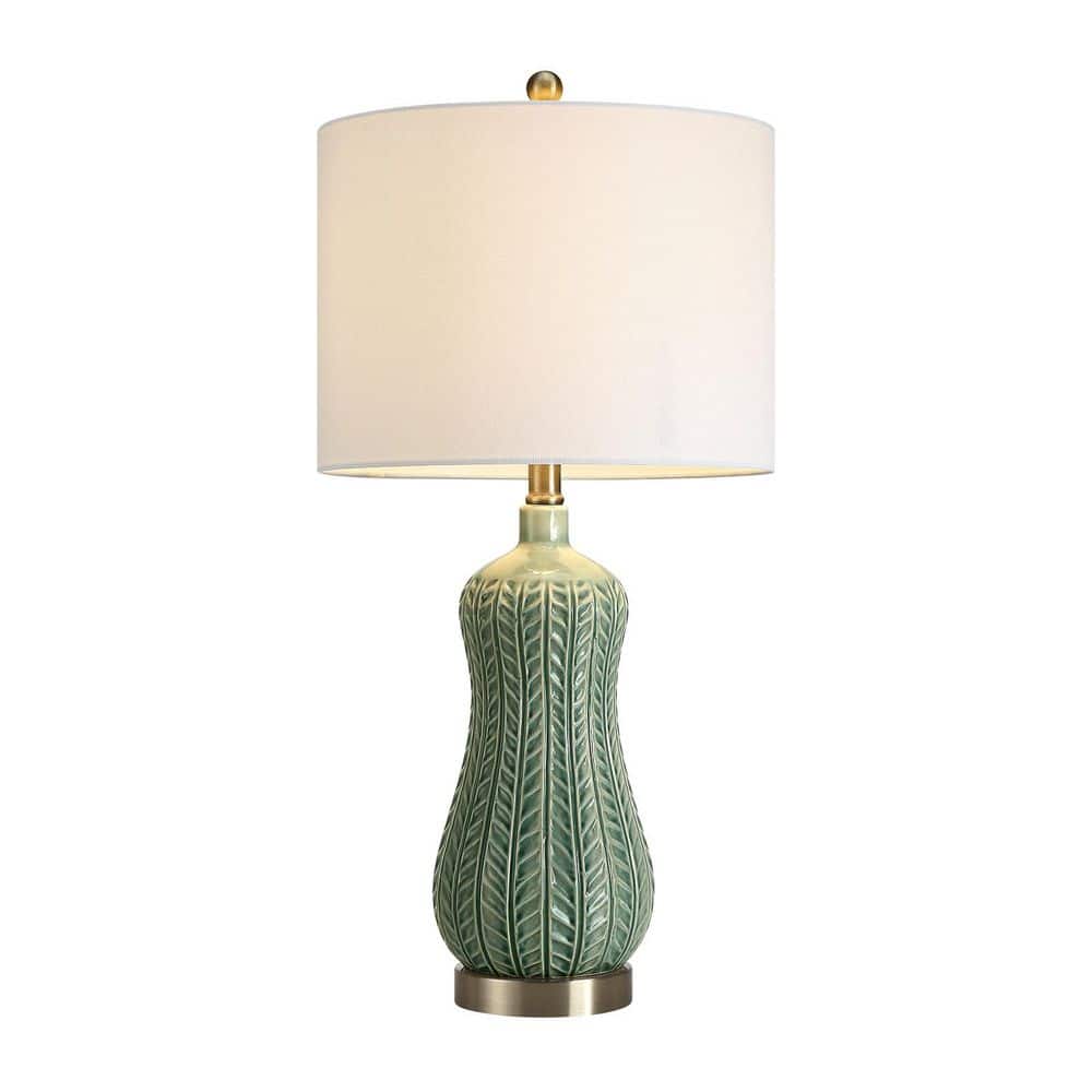 Florian 22. 5 in. Green Ceramic Table Lamp with White Shade price history on PriceWatchPro