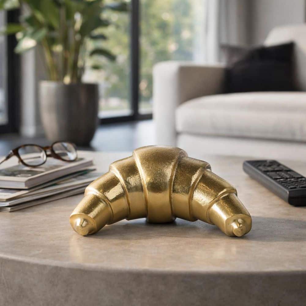 Liv & Skye Gold 7 in. x 3 in. Metal Crescent Croissant Decorative