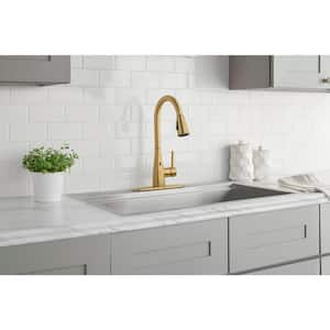 Vazon Touchless Single Handle Pull-Down Sprayer Kitchen Faucet in Matte Gold
