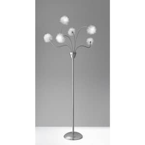 68 in. Silver 6-Light Tree Floor Lamp