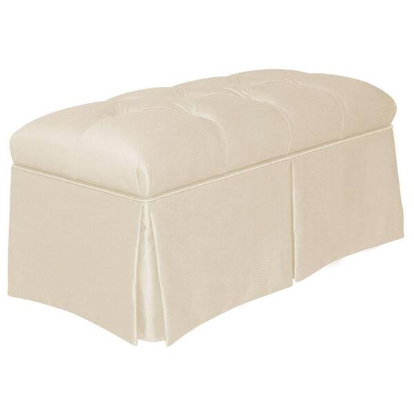 Unbranded Fayette Shantung Tan Skirted Storage Bench