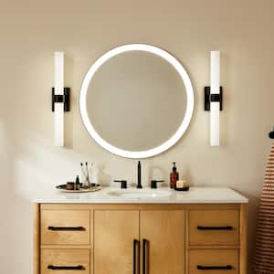 Elan Izza 25.5 in. 1-Light Matte Black Integrated LED Modern Bathroom Vanity Light