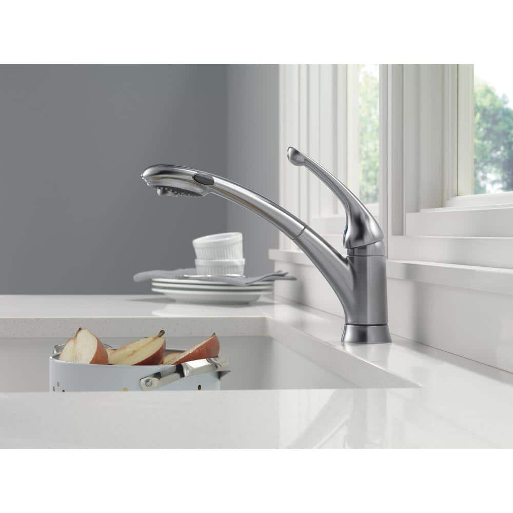 Arctic Stainless Steel Single Handle Pull-Out Kitchen Faucet