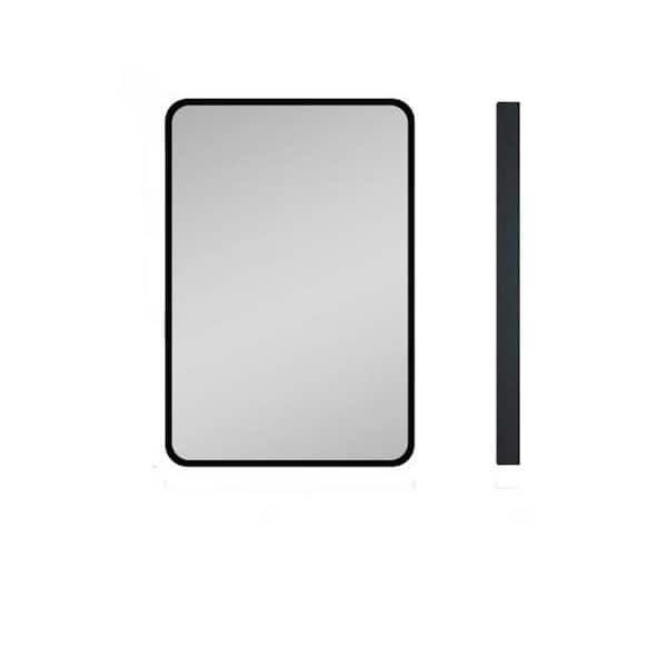 Unbranded 24 in. W x 30 in. H Framed Wall Mount or Recessed Rectangular Metal Medicine Cabinet with Mirror