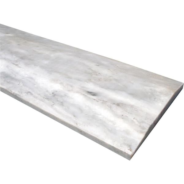 MSI White Double Hollywood 5 in. x 36 in. Polished Marble Threshold Tile Trim (3 ln. ft./Each)