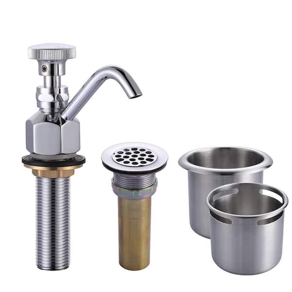 Delta Collins Chrome 1-Handle Deck-Mount Low-Arc Handle Kitchen Faucet (Deck Plate Included)