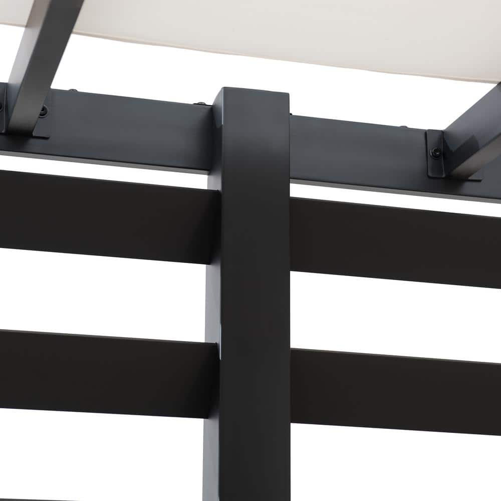 Sunjoy 10' x 12' Black Steel Pergola with White Canopy