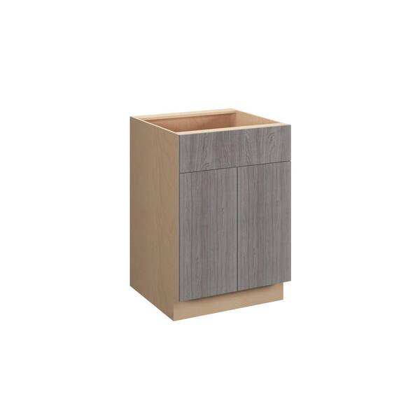 Unbranded Saratoga Slab 24 in. W x 34.5 in. H x 21 in. D in Greywood Plywood Assembled Bath Base Cabinet