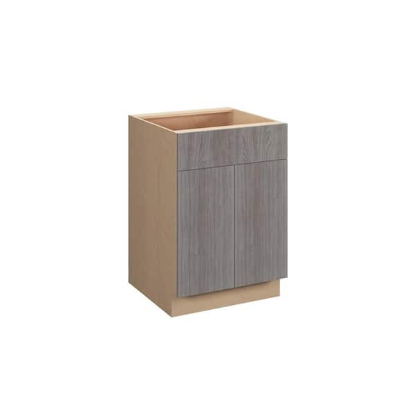 Saratoga Slab 30 in. W x 34.5 in. H x 18 in. D in Greywood Plywood Assembled Bath Base Cabinet